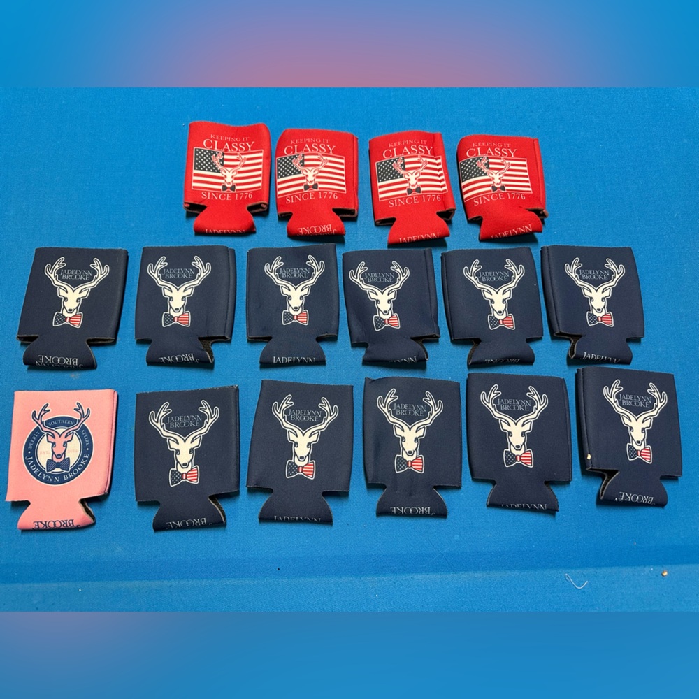 NWT Set of 16 Jadelynn Brooke Drink Koozies / Can Coolers